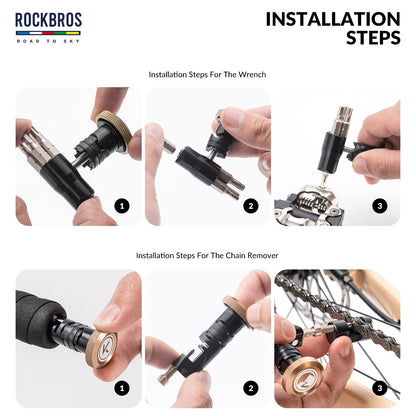 ROCKBROS Road-to-Sky Multifunction Tool 6 in 1 Bicycle Handlebar Plug