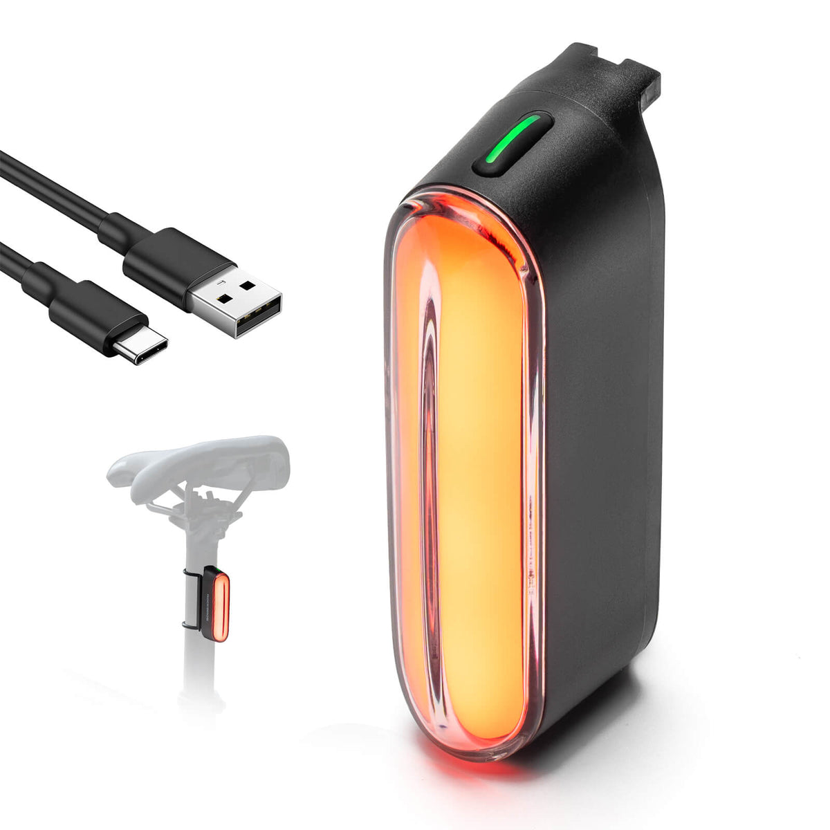 ROCKBROS smart achterlicht magnetisch oplaadbaar waterproof hoge zichtbaarheid