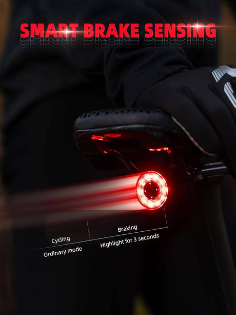 ROCKBROS smart achterlicht remsensor waterproof usb oplaadbaar