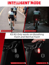 ROCKBROS smart achterlicht remsensor waterproof usb oplaadbaar