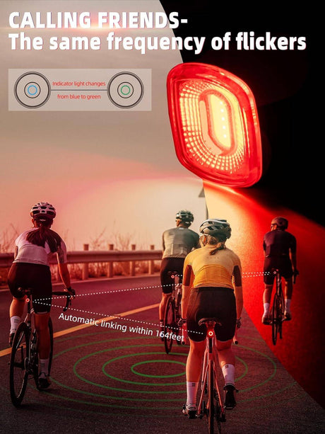 ROCKBROS smart achterlicht remsensor waterproof usb oplaadbaar