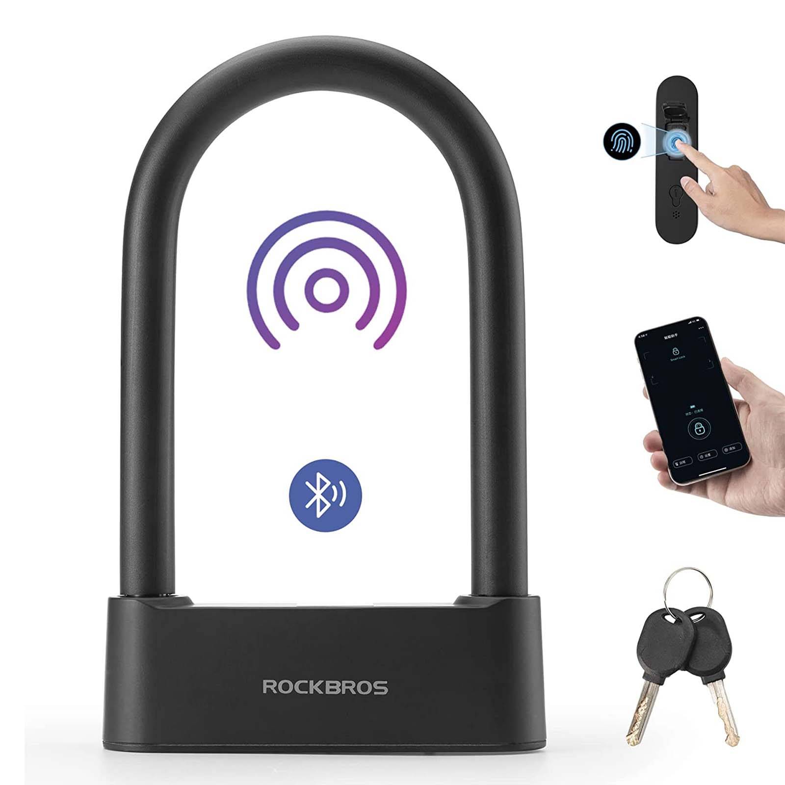 ROCKBROS smart fiets u-slot waterdicht met vingerafdruk en app-bediening