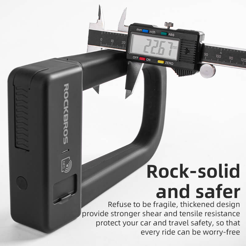 ROCKBROS smart u-vormig fietsslot met nfc, veilig en duurzaam voor optimale bescherming