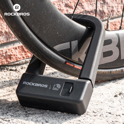 ROCKBROS smart u-vormig fietsslot met nfc, veilig en duurzaam voor optimale bescherming