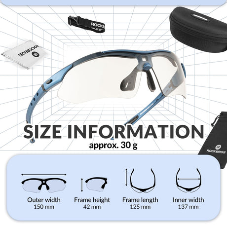 ROCKBROS fotochromische sportbril met hoofdband#stijl_blauw fotochromisch lenzen