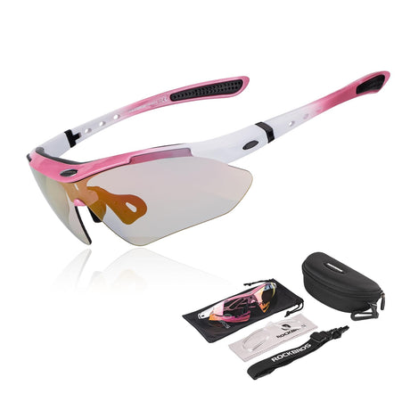 ROCKBROS fotochromische sportbril met hoofdband#stijl_roze fotochromisch lenzen