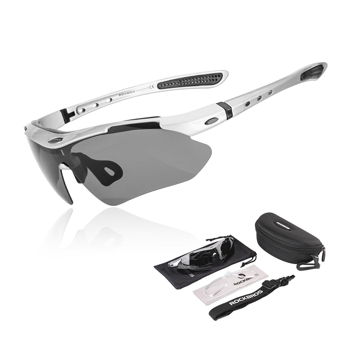 ROCKBROS fotochromische sportbril met hoofdband#stijl_zilver gepolariseerd lenzen
