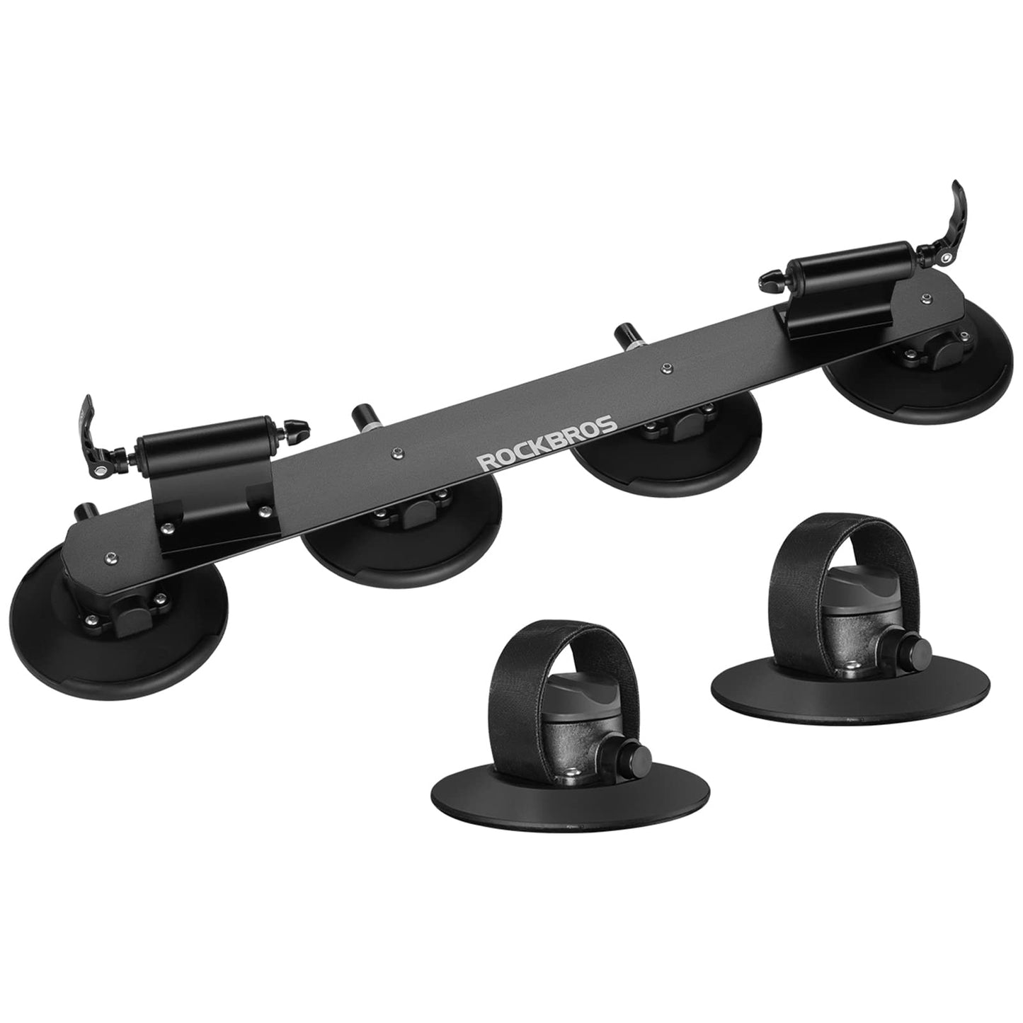 ROCKBROS Suction Cup Bike Rack for Car Roof Quick Release #Style_ Two-Bike Version