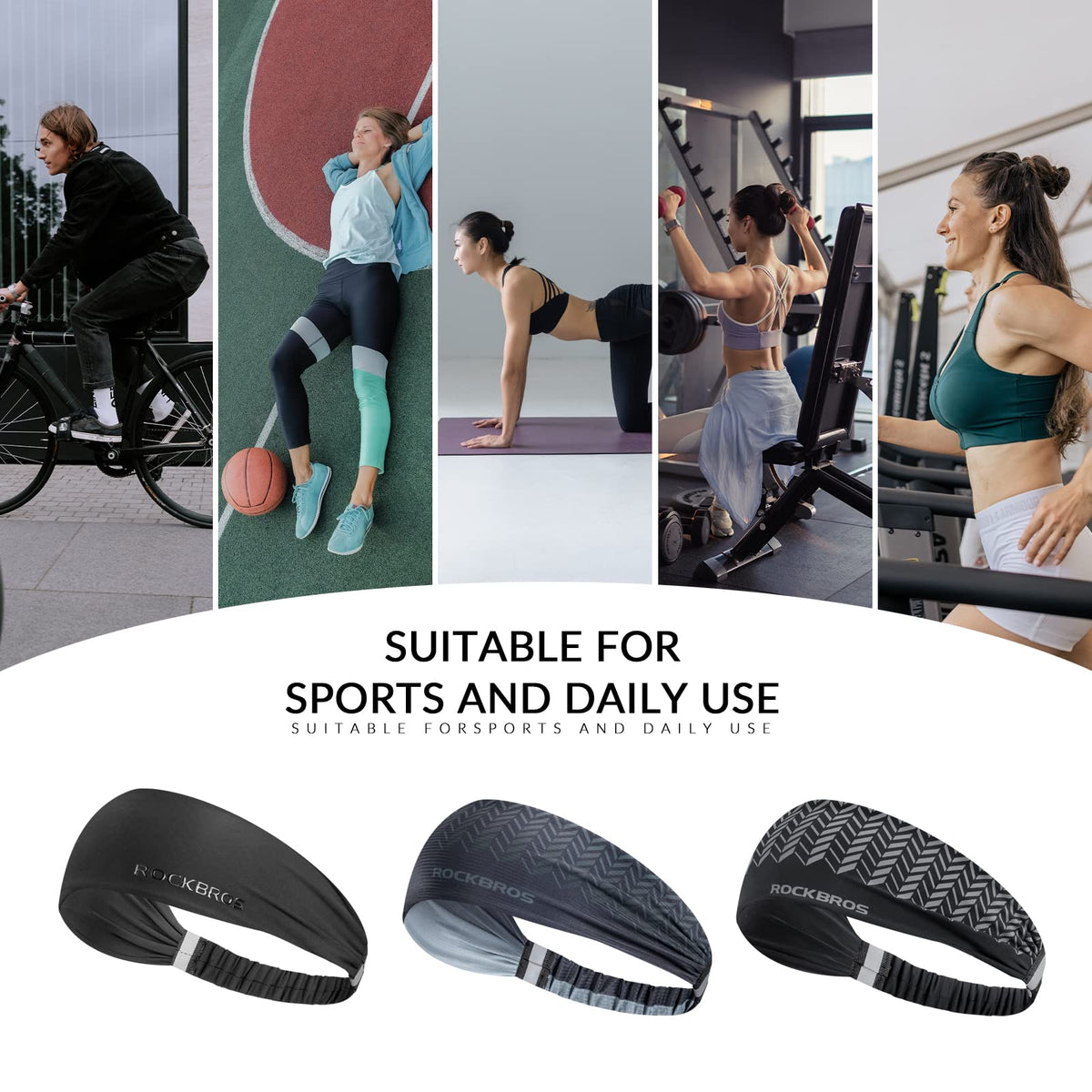 Elastische sporthoofdband met zweetabsorptie