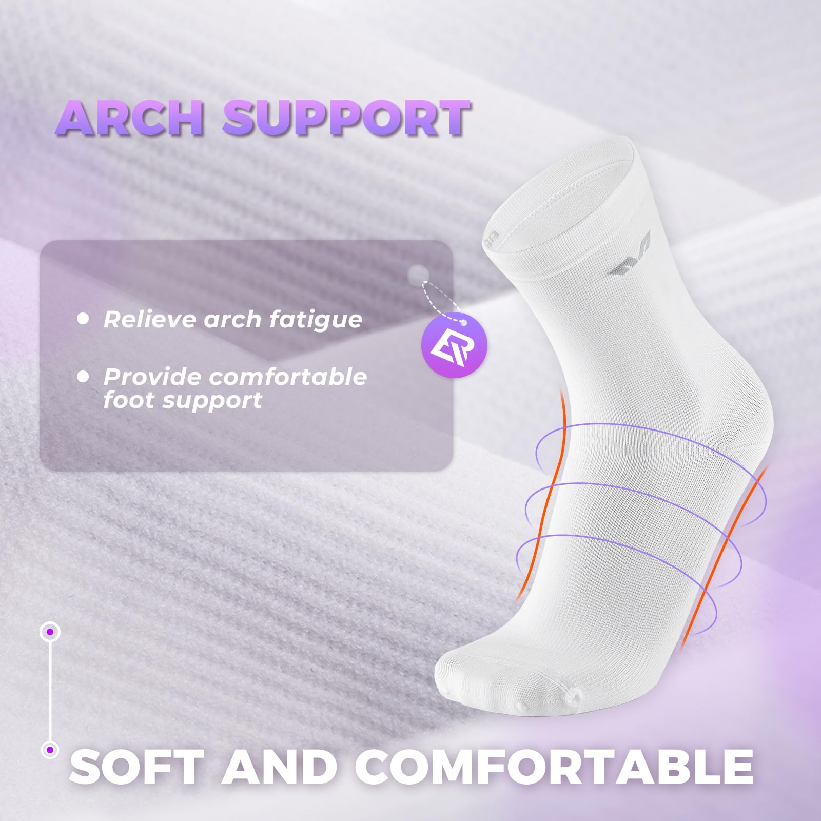 ROCKBROS TVI Performance Cycling Socks 2-Pairs Lightweight Breathable Crew - ROCKBROS-UK
#Color_White