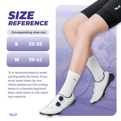 ROCKBROS TVI Performance Cycling Socks 2-Pairs Lightweight Breathable Crew - ROCKBROS-UK
#Color_White