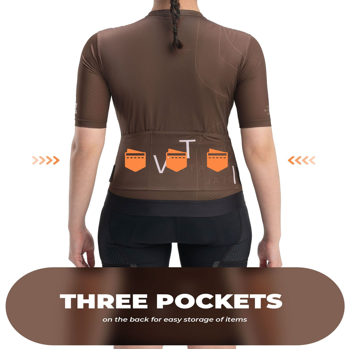ROCKBROS tvi dames fietsshirt ademend korte mouw brown#asian_size_xl_(eu_size_l)