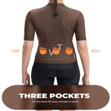 ROCKBROS tvi dames fietsshirt ademend korte mouw brown#asian_size_xl_(eu_size_l)