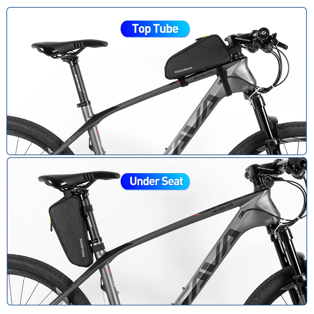 ROCKBROS slanke bovenbuis fietstas mesh zijvak telefoon 6,5" 1,1l