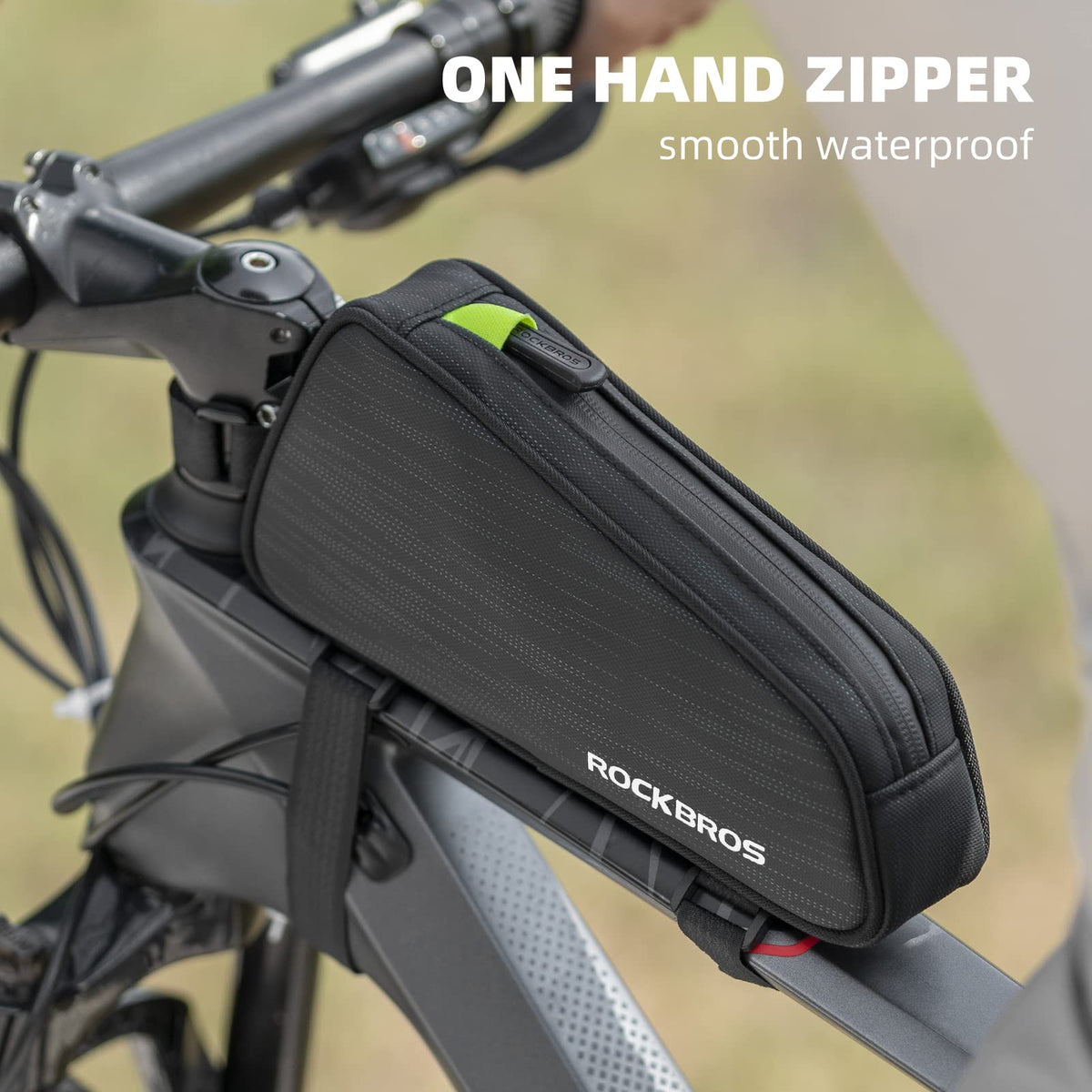 ROCKBROS slanke bovenbuis fietstas mesh zijvak telefoon 6,5" 1,1l