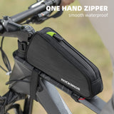 ROCKBROS slanke bovenbuis fietstas mesh zijvak telefoon 6,5" 1,1l