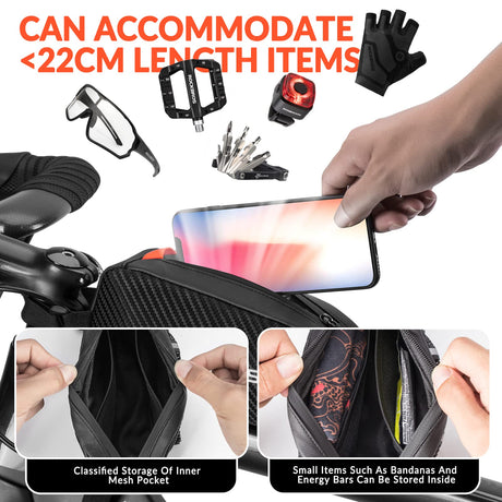 ROCKBROS ultralight waterdichte reflecterende bovenbuis fietstas 1l