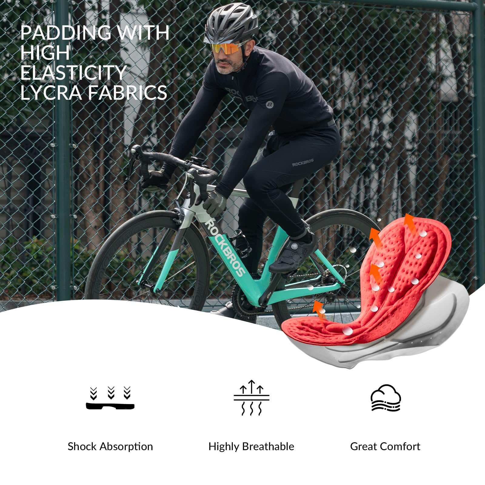 ROCKBROS Windproof Cycling Suit Jacket and Trousers Set with Rear Pockets