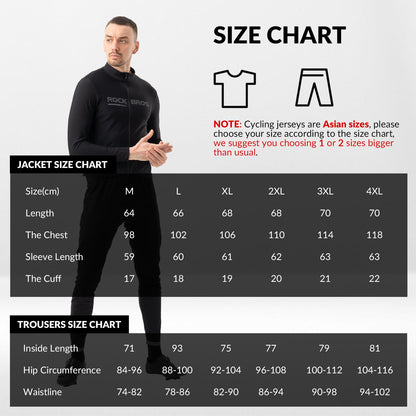 ROCKBROS Windproof Cycling Suit Jacket and Trousers Set with Rear Pockets