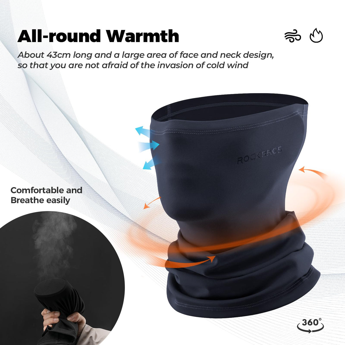 Thermische nekwarmer met fleece voor wintergebruik