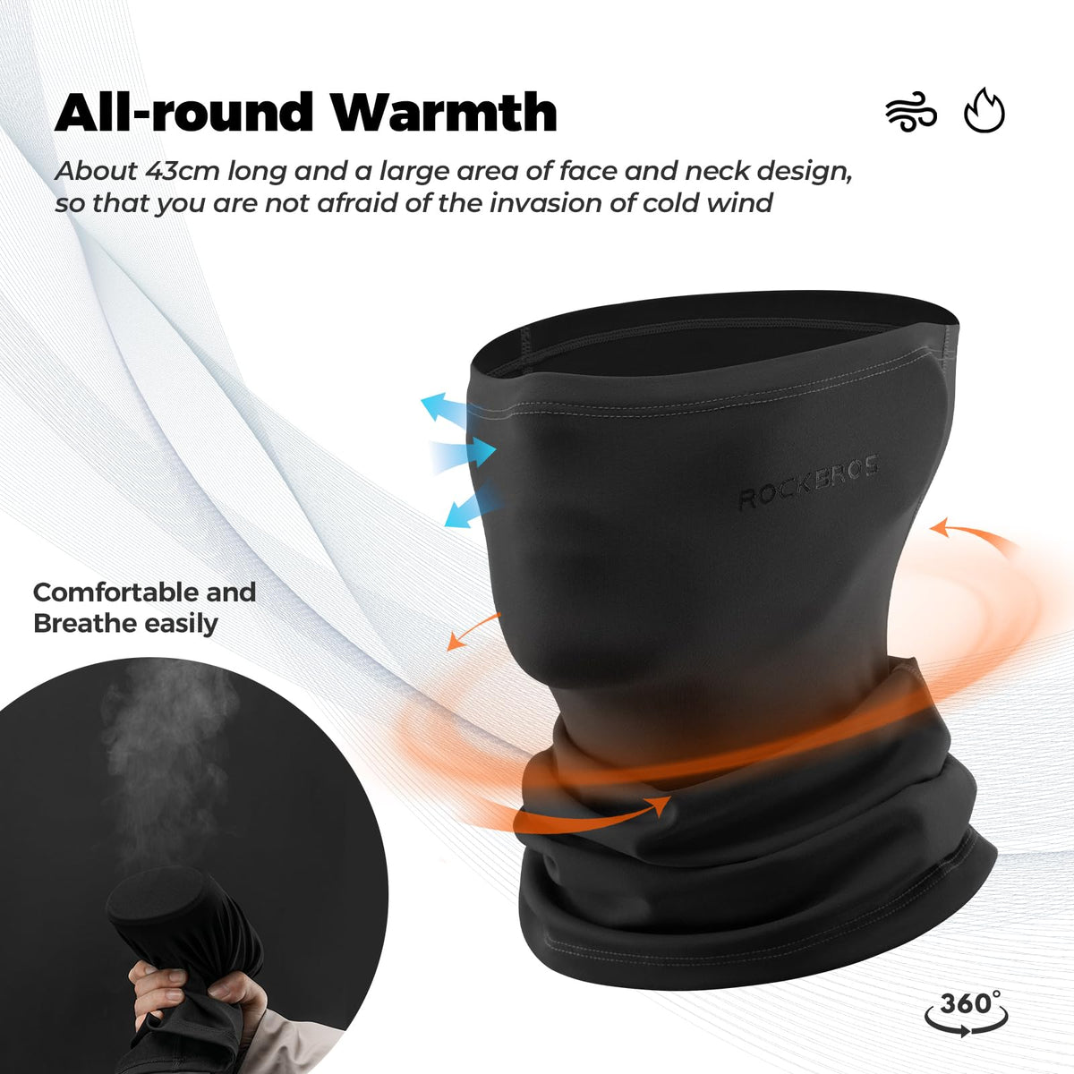 Thermische nekwarmer met fleece voor wintergebruik