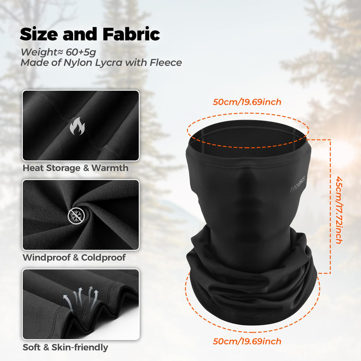 Thermische nekwarmer met fleece voor wintergebruik