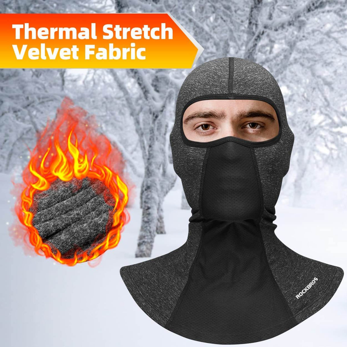 Winter bivakmuts met brilopeningen en nekbedekking