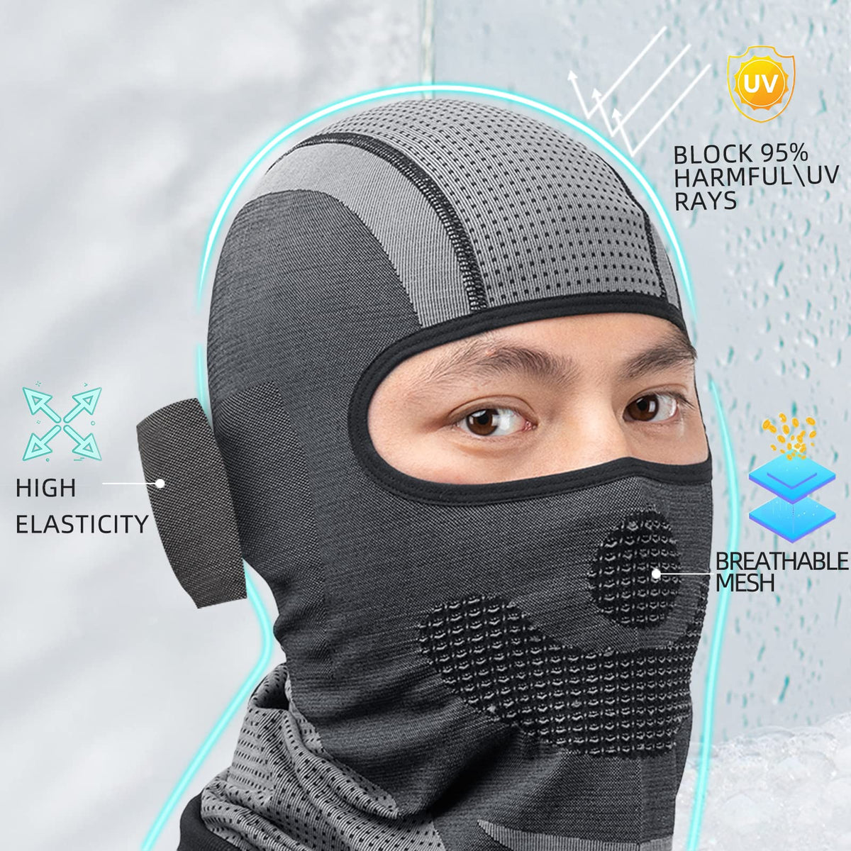 Thermische gebreide bivakmuts voor winterse buitensport