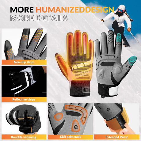 USB-verwarmde winter fietshandschoenen met gel-demping
