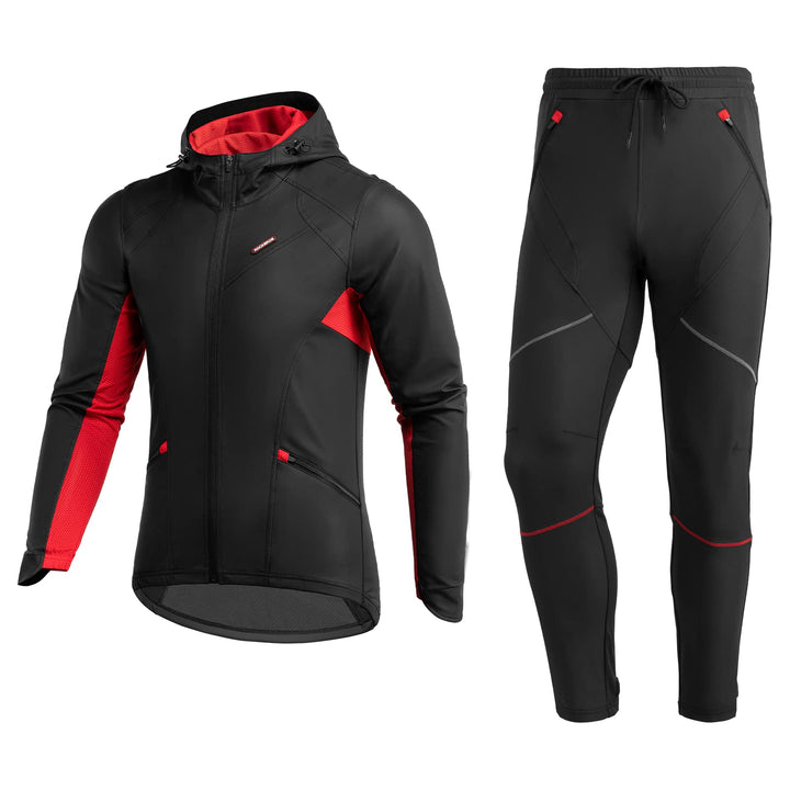 Thermische winter fietsset met jack en broek
