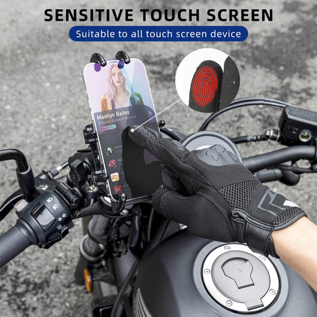 Lange fietshandschoenen met knokkelbescherming en touchscreen