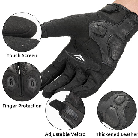Lange fietshandschoenen met knokkelbescherming en touchscreen