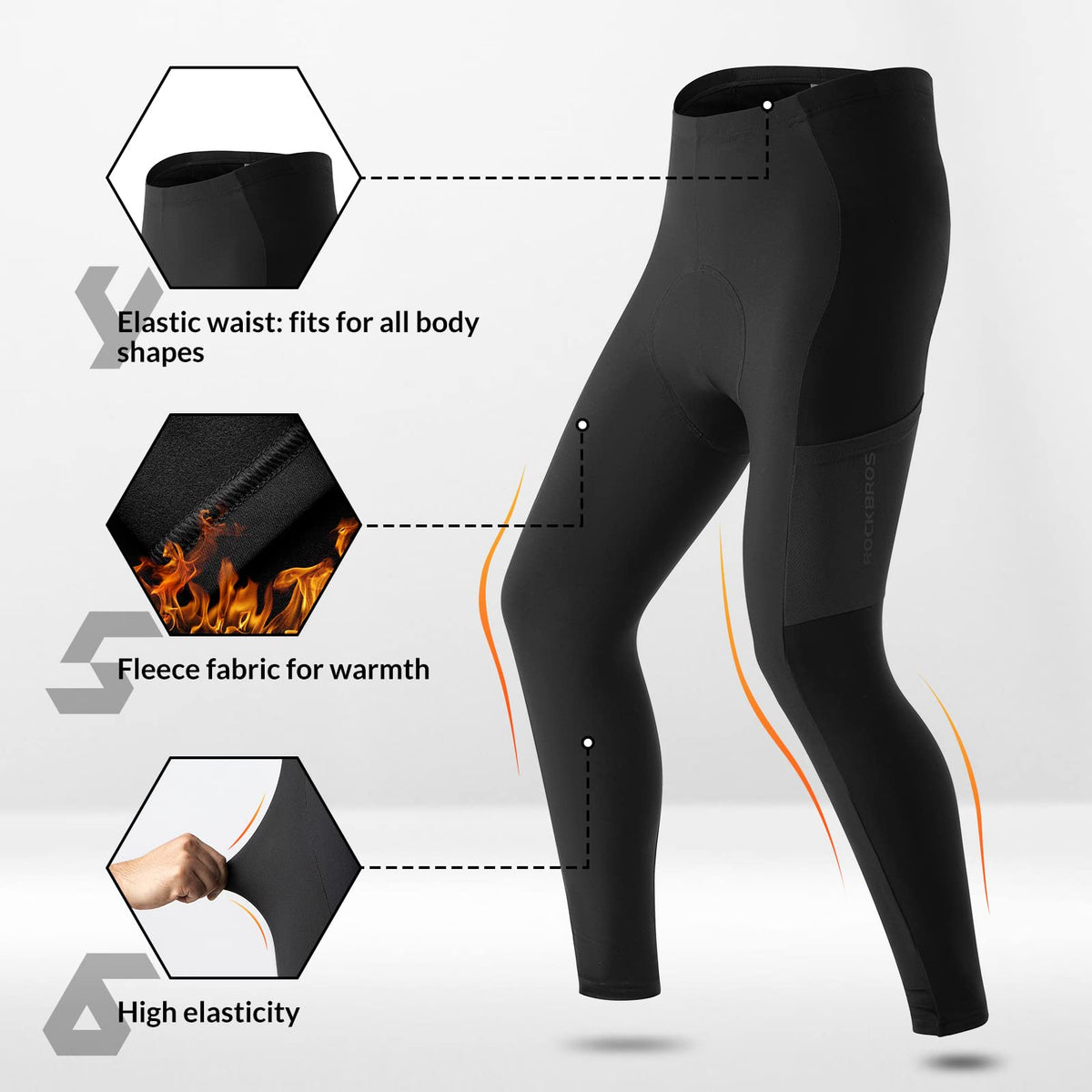 Heren thermische fietsbroek met 3D-zeem