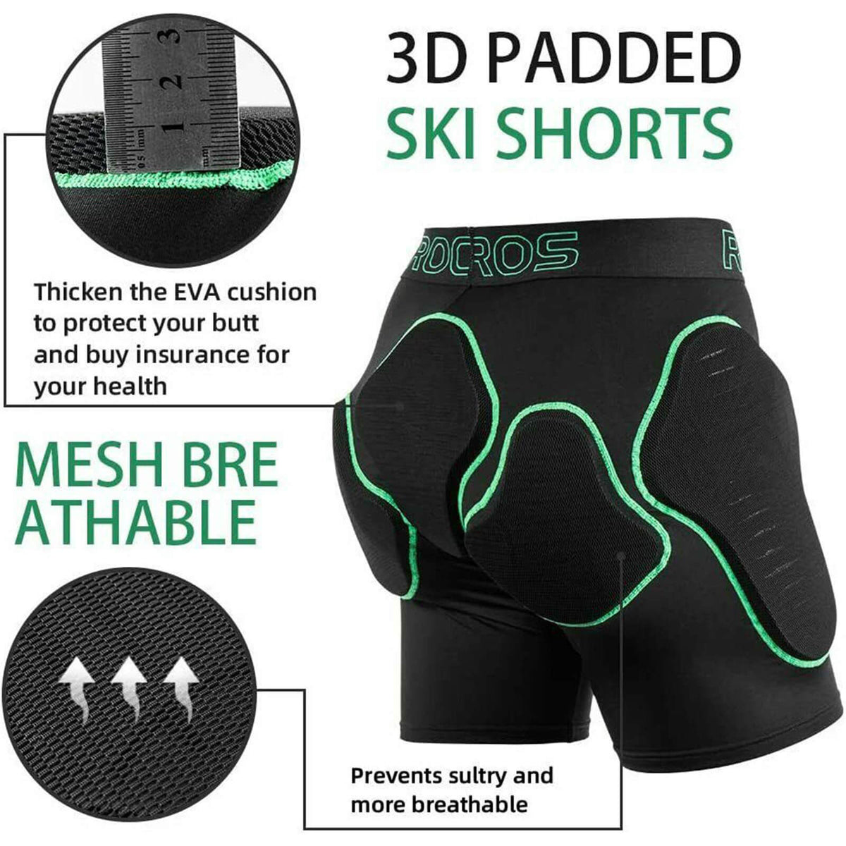 Beschermshort met EVA- en SBR-demping