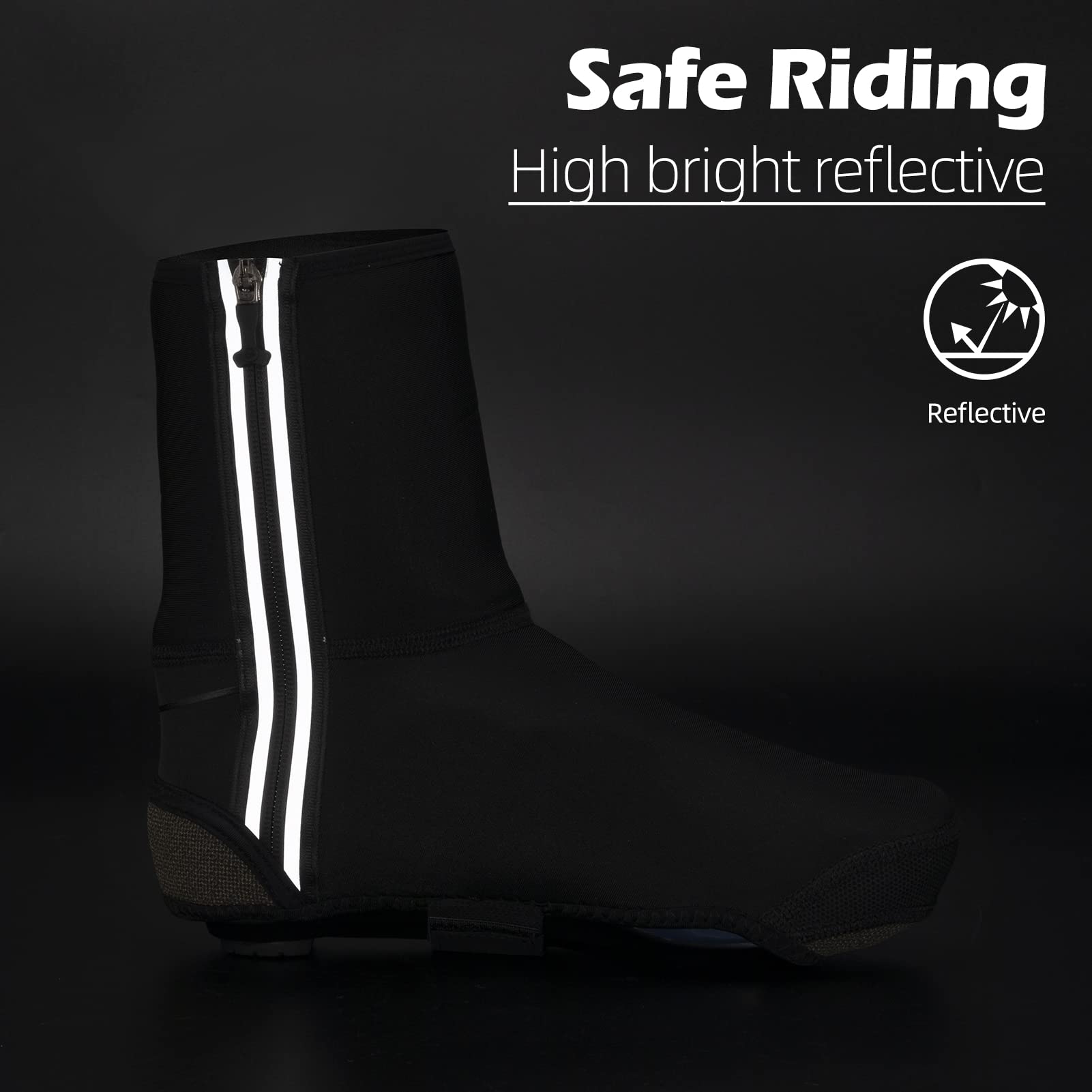 ROCKBROS Winter Reflective Waterproof Windproof Warm Cycling Shoe Cover
