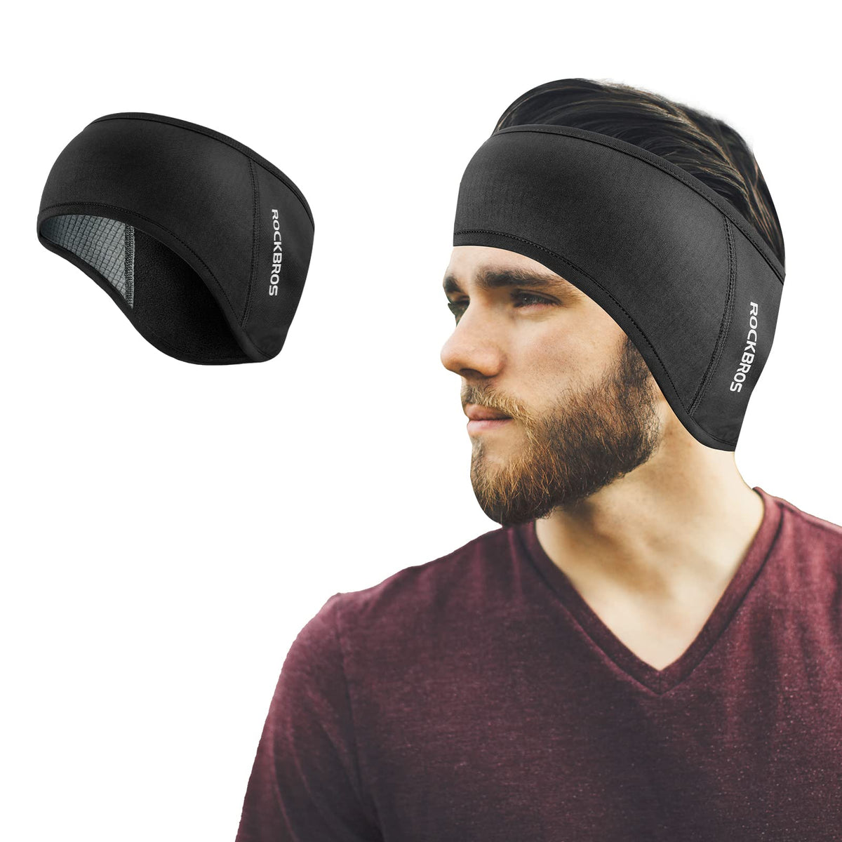 Thermische sporthoofdband met oorbedekking en reflectie