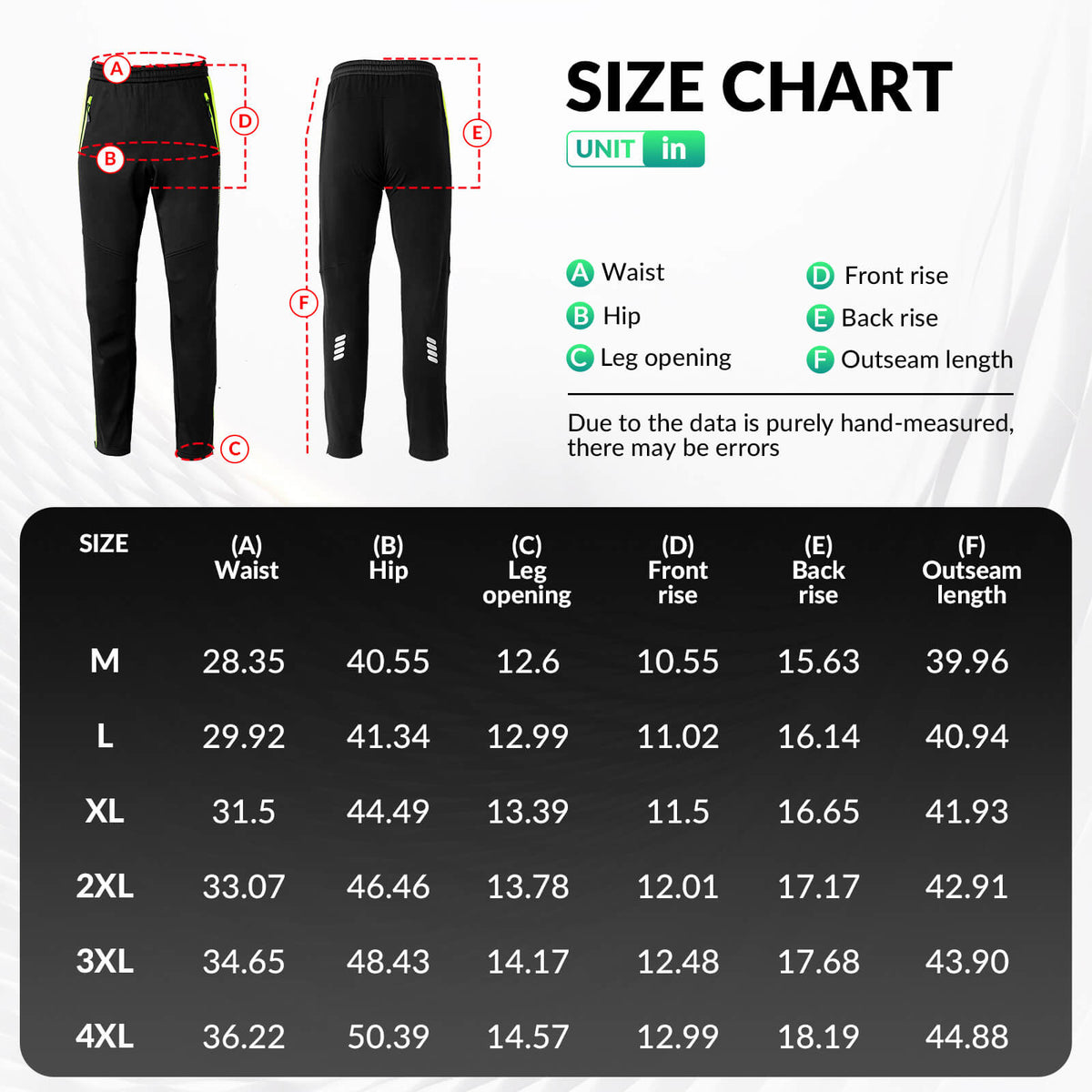 ROCKBROS winter thermal windproof softshell cycling trousers in bright green, ideal for cold weather cycling