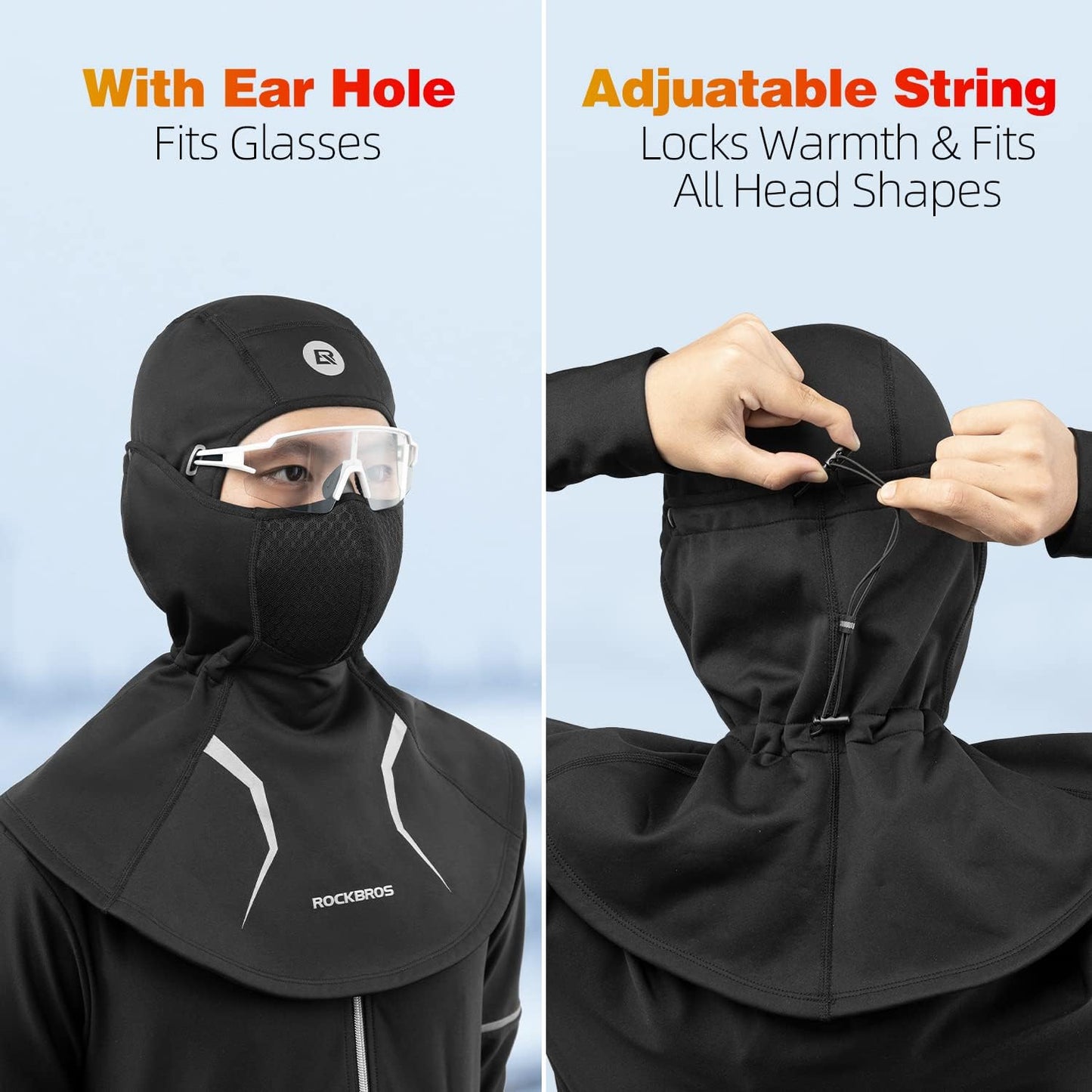 ROCKBROS Winter Warmer Windproof Neck Detachable Head Face Cover 