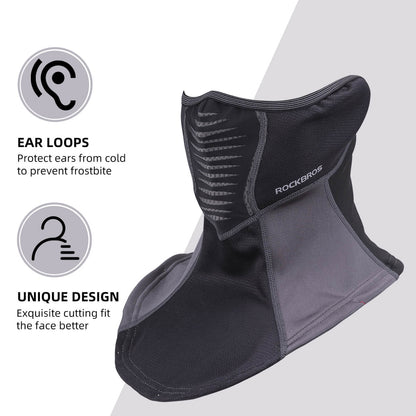 ROCKBROS Winter Windproof Balaclava Warm Cycling Cover #Style_Half Face Black Gray