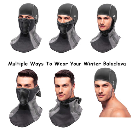 ROCKBROS Winter Windproof Balaclava Warm Cycling Cover #Style_Full Face Black Gray