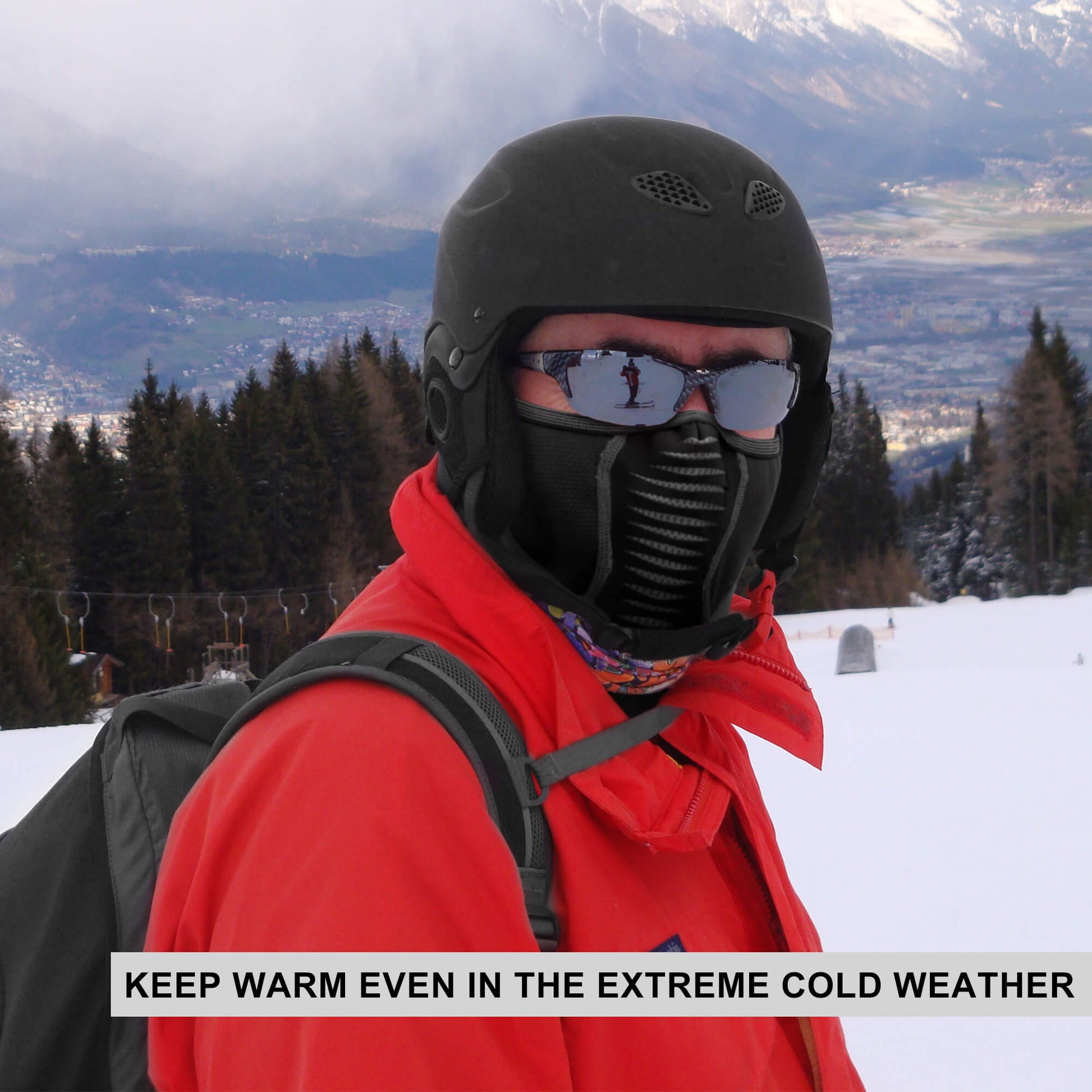 ROCKBROS Winter Windproof Balaclava Warm Cycling Cover #Style_Full Face Black Gray