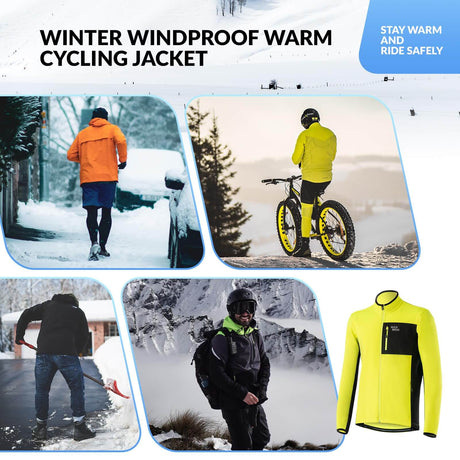 Heren winter fietsjack met fleece