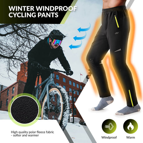 Heren thermische winter fietsbroek