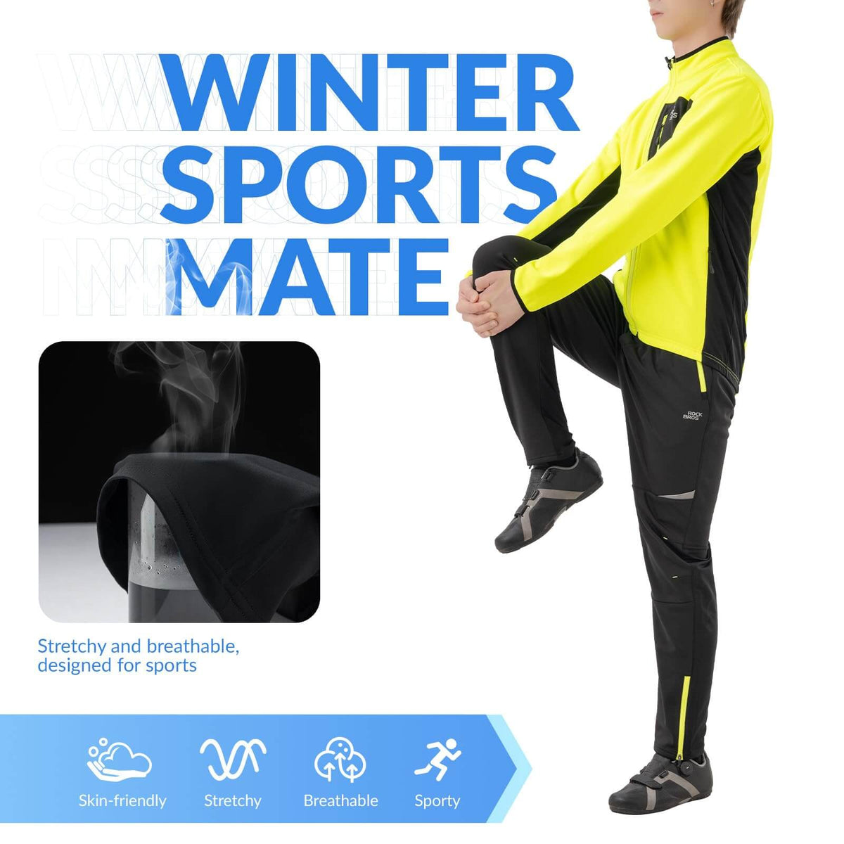 Heren thermische winter fietsbroek