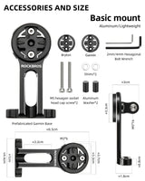 Fietscomputerhouder voor Garmin, Bryton, camera en lamp