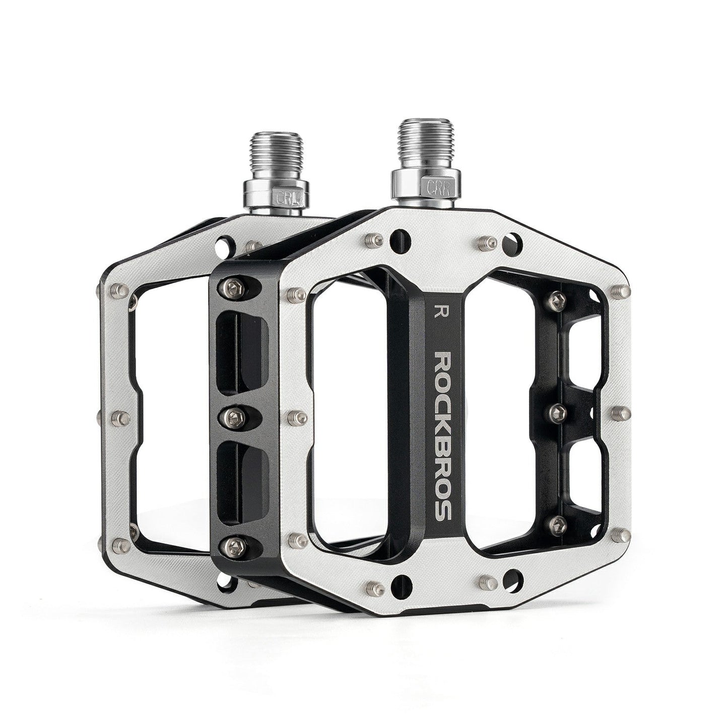 ROCKBROS_Bicycle_Pedals_Mountain_Bike_GRAVELBIKE_Aluminum_Alloy_Bearing_DH_Wider_Speed_High_Strength_Pedals #Color_Black