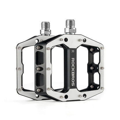 ROCKBROS_Bicycle_Pedals_Mountain_Bike_GRAVELBIKE_Aluminum_Alloy_Bearing_DH_Wider_Speed_High_Strength_Pedals #Color_Black