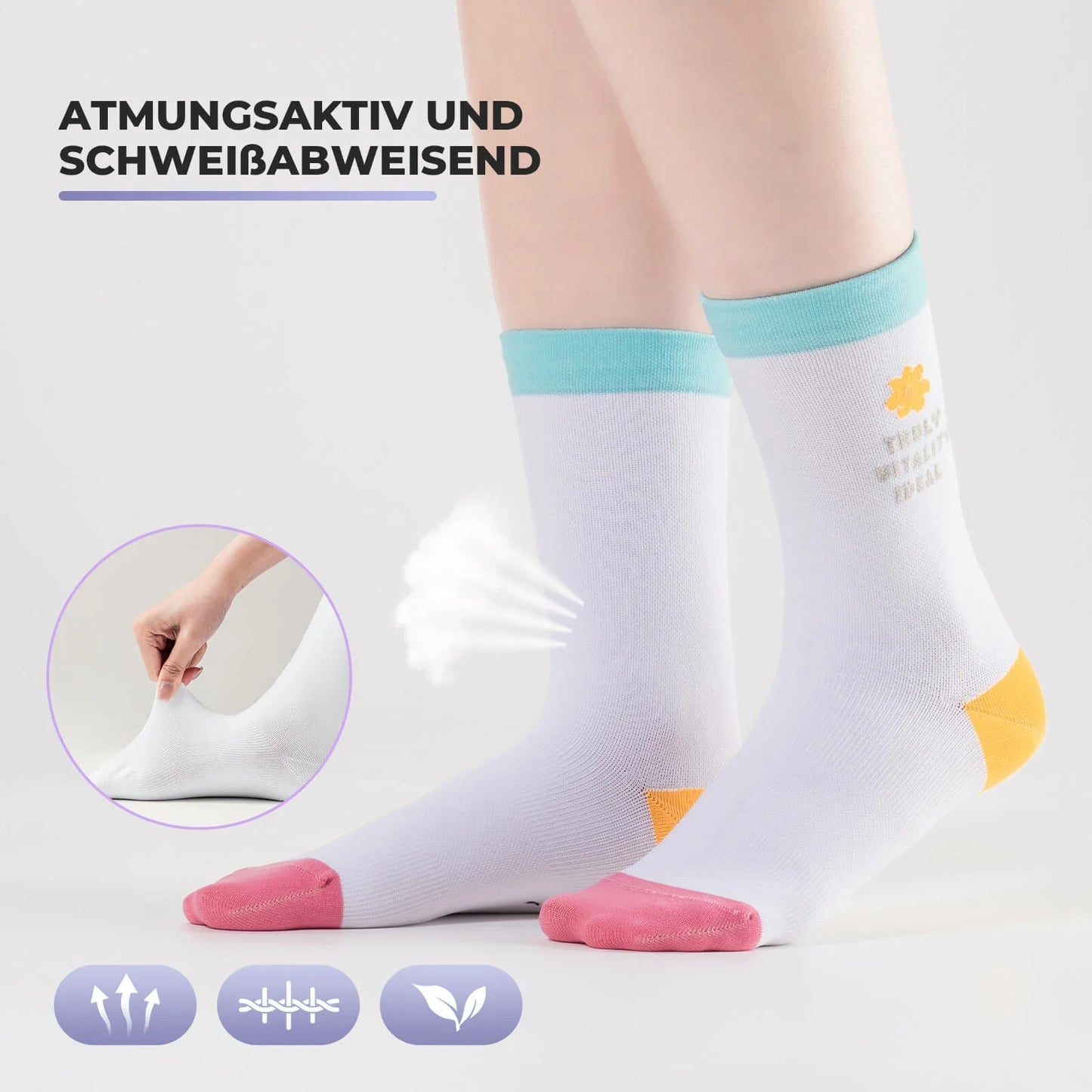 ROCKBROS TVI Performance Cycling Socks 2-Pairs Lightweight Breathable Crew - ROCKBROS-UK
#Color_Colorful