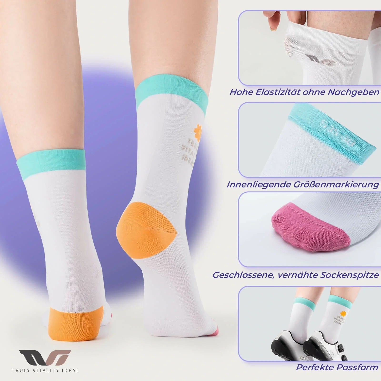 ROCKBROS TVI Performance Cycling Socks 2-Pairs Lightweight Breathable Crew - ROCKBROS-UK
#Color_Colorful