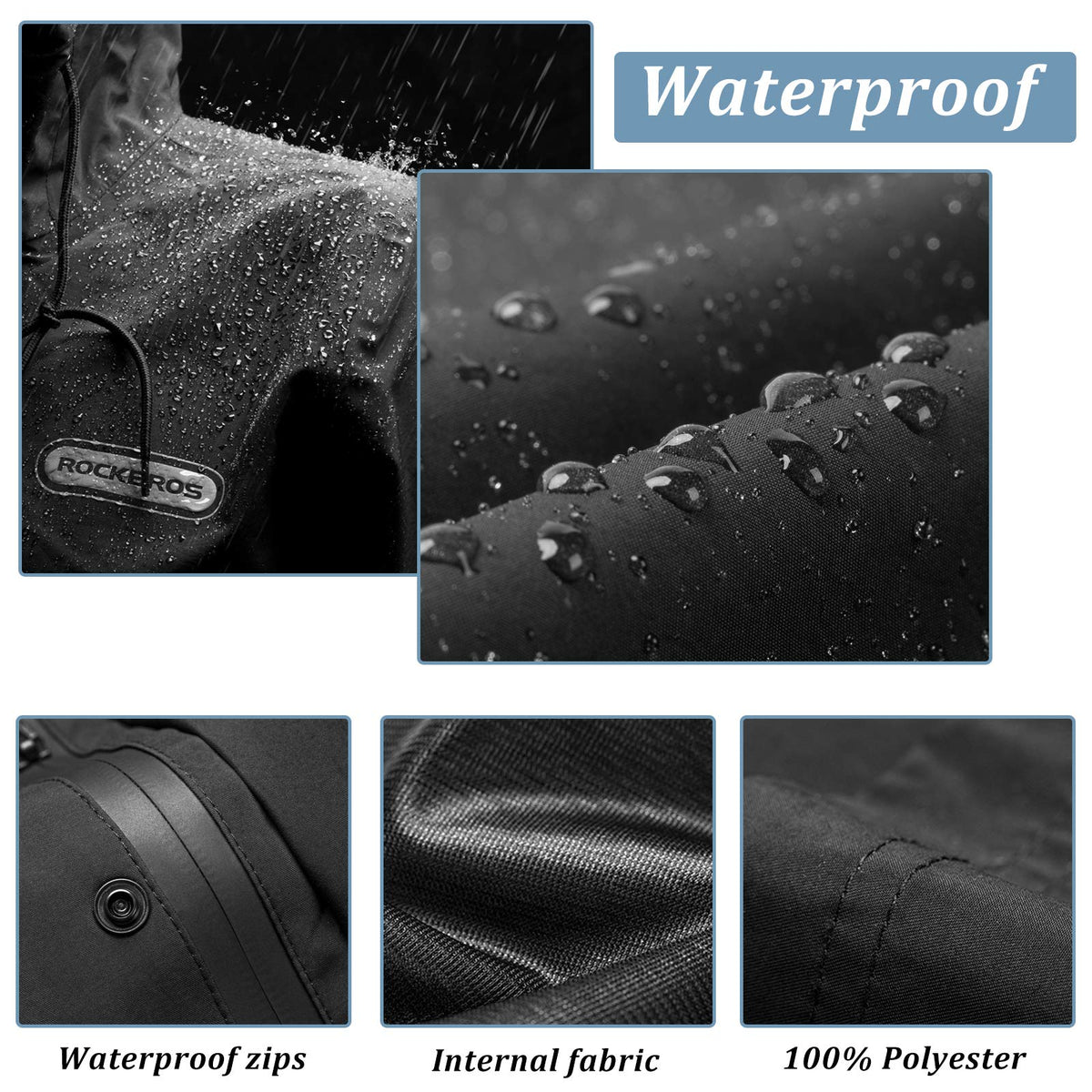 Waterbestendige regenjas en overbroek met reflectie